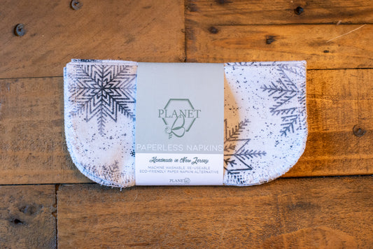 Paperless Napkins - White Snowflake
