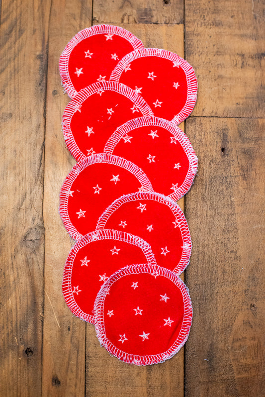 Cotton Rounds - Red Stars