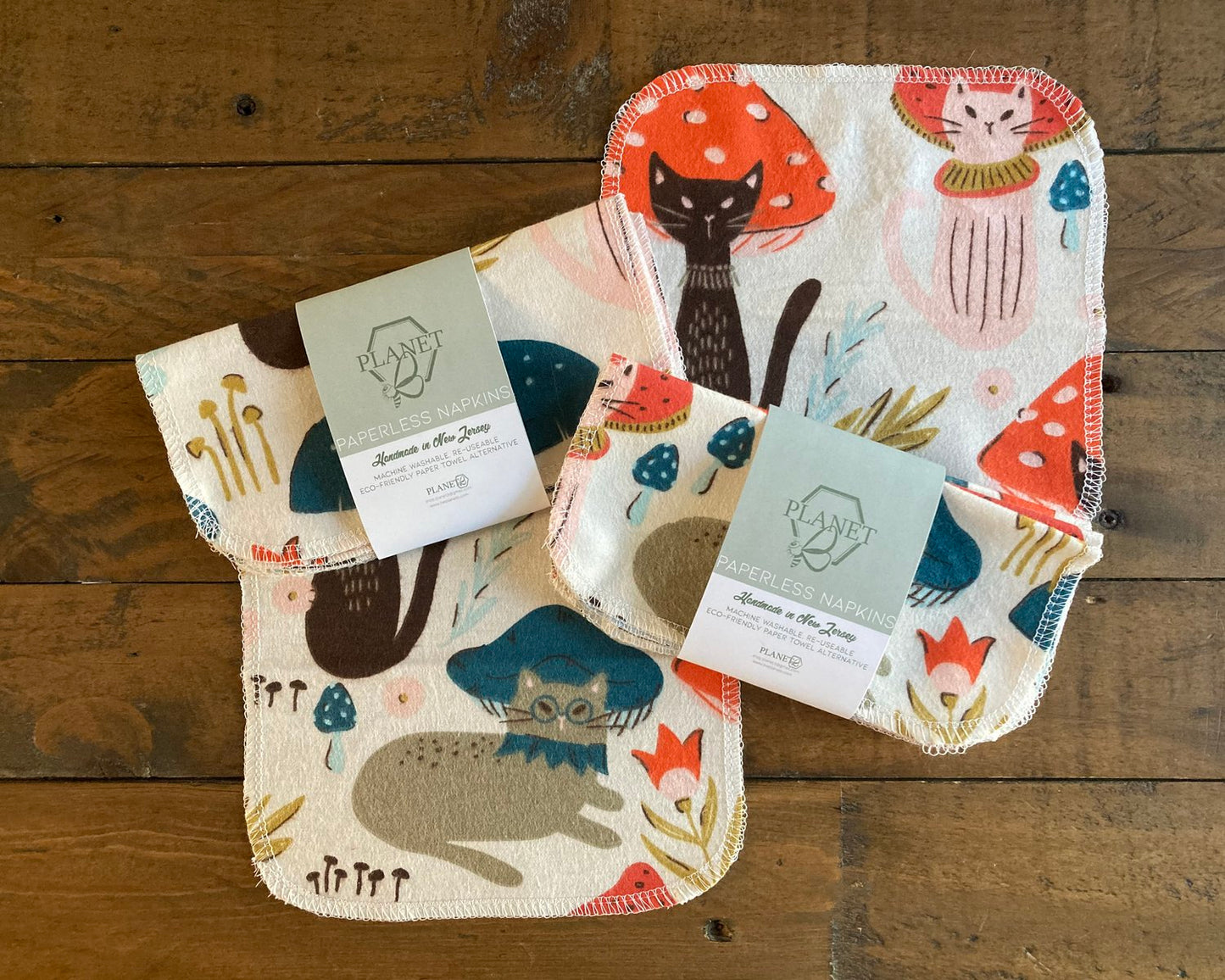 Paperless Napkins - Mushroom Cats