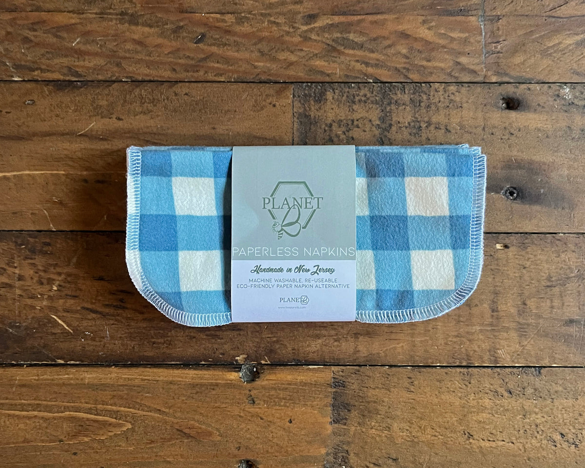 Paperless Napkins - Aqua Gingham