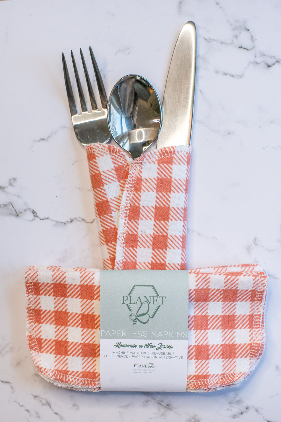 Paperless Napkins - Coral Gingham