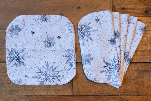 Paperless Napkins - White Snowflake