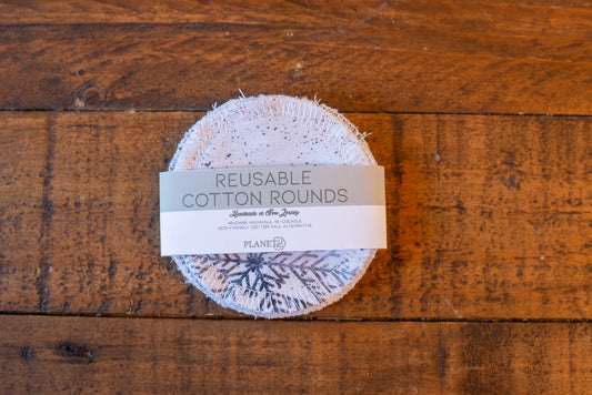 Cotton Rounds - White Snowflakes