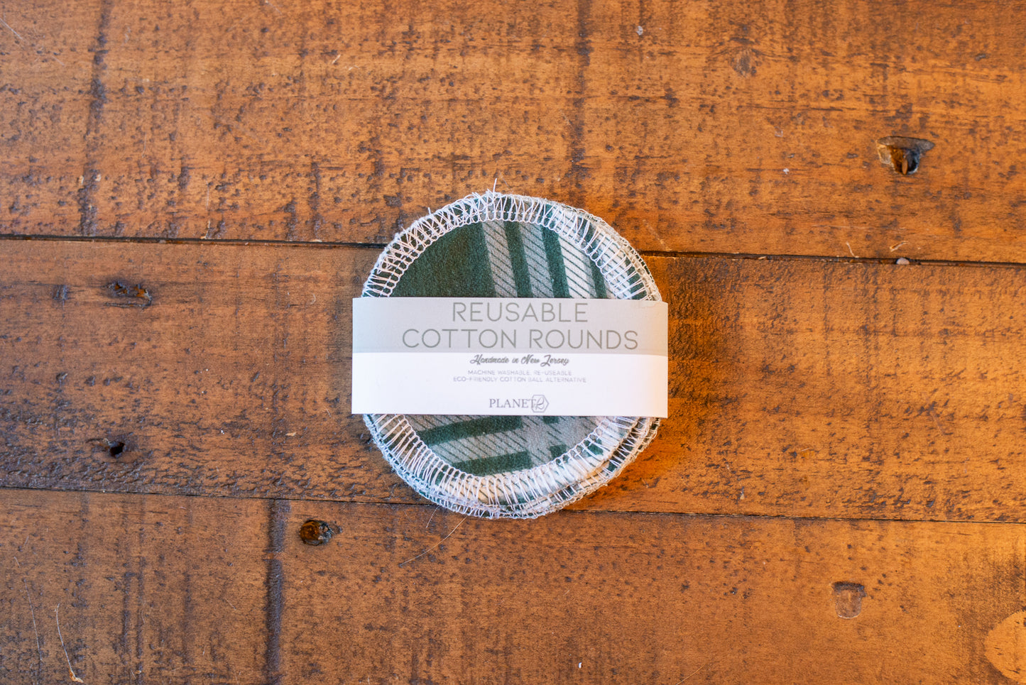 Cotton Rounds - Green Plaid