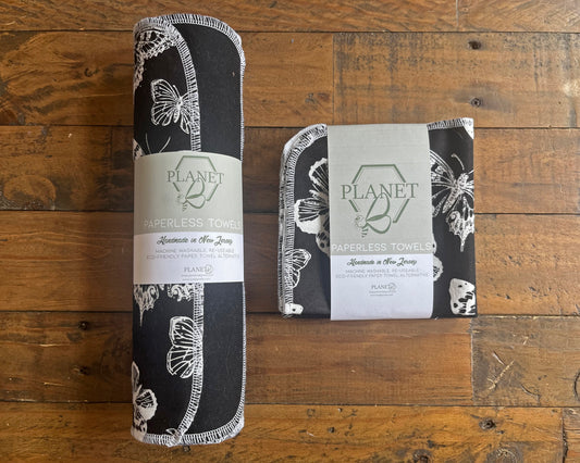 Paperless Towels - Black & White Butterflies