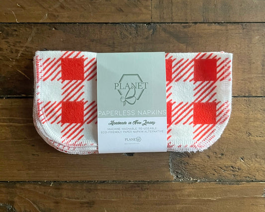 Paperless Napkins - Red & White Gingham