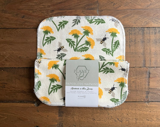 Paperless Napkins - Dandelions & Bees