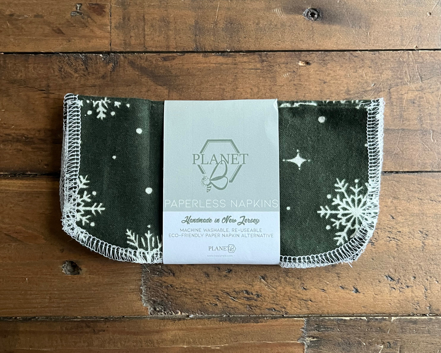 Paperless Napkins - Green Snowflakes
