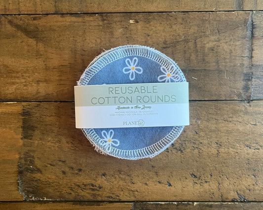 Cotton Rounds - Denim Daisies