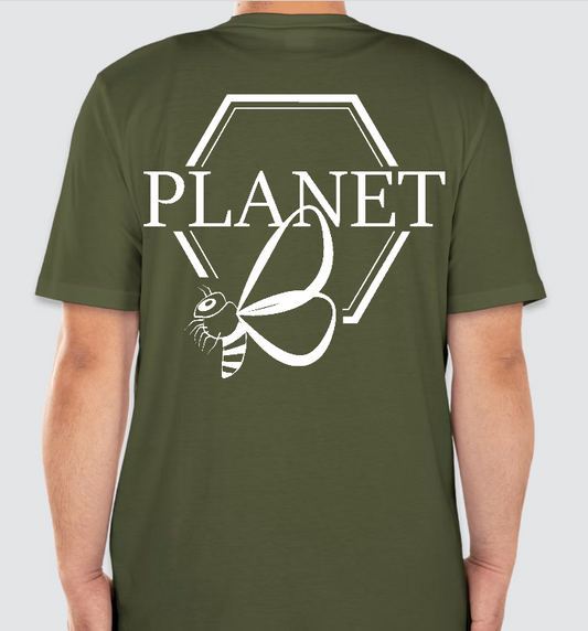 Organic Cotton Short Sleeve Tee - Planet B Left Chest Graphic